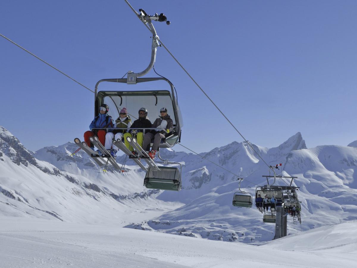 Personen in Ski lift